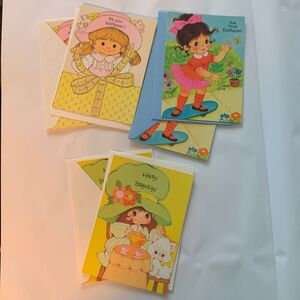 Set of 6 Vintage Birthday Cards w/envelopes